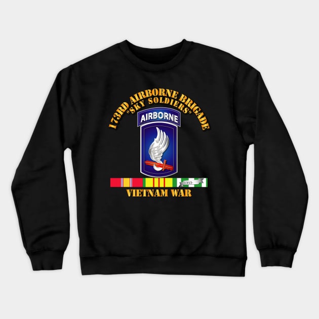 SSI - 173rd Airborne Brigade w VN SVC Ribbons Crewneck Sweatshirt by twix123844